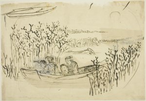 Recolectando Algas en Omori de Utagawa Kuniyoshi