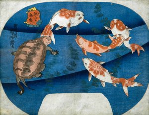 Peces dorados que se parecen a actores (Nitaka kingyo), c.1842