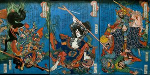 Hakukaja Yōshun y Shinki Gunshi Shubu (derecha)