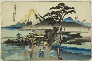 Hara, Yoshiwara y Kanbara, de la serie "Lugares famosos en las cincuenta y tres estaciones del Tokaido, tres estaciones (Tokaido gojusan eki sanshuku meisho)"