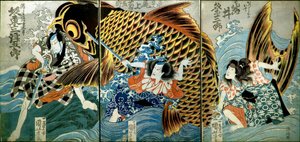 Iwai Kumesaburō II como Katsushika no Ojū