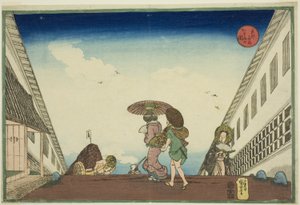 Kasumigaseki, de la serie "Lugares famosos en la capital oriental (Toto meisho)" de Utagawa Kuniyoshi
