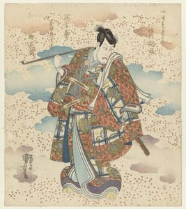 Hombre con pipa larga de Utagawa Kuniyoshi