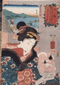 Pesca de pulpo en Takasago en la provincia de Harima, de la serie Productos famosos de las provincias de Utagawa Kuniyoshi