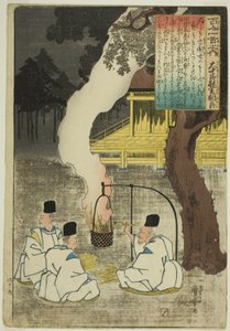 Onakatomi no Yoshinobu Ason, de la serie "Cien Poemas por Cien Poetas (Hyakunin isshu no uchi)" de Utagawa Kuniyoshi