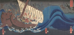 Venganza de los guerreros Taira, 1843-47 de Utagawa Kuniyoshi