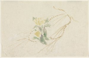 Rama con flores amarillas de Utagawa Kuniyoshi