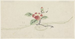 Rama con camelia roja de Utagawa Kuniyoshi