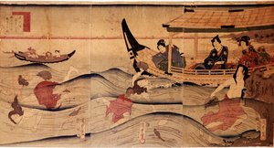La pesca de abalones. Grabados de Utagawa Kuniyoshi (c.1797-1861) de Utagawa Kuniyoshi