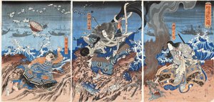 La batalla de Dan-no-ura Dannoura sen no zu, ca 1844