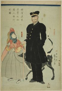 Comerciante americano viajando en Yokohama de Utagawa Sadahide