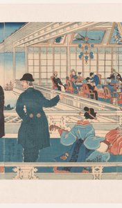 Casa comercial estadounidense en Yokohama de Utagawa Sadahide