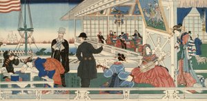 Un edificio mercantil americano en Yokohama de Utagawa Sadahide