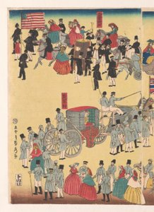Procesión de personas de las Cinco Tierras de Utagawa Sadahide