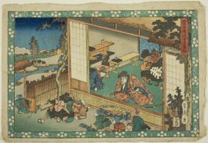 Escena de la escuela del pueblo (Terakoya), de la serie "Los secretos de Sugawara (Sugawara denju)" de Utagawa Sadahide