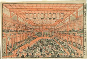 Imagen en perspectiva de un teatro Kabuki