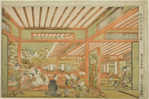 Entretenimiento de observación de la nieve de Utagawa Toyoharu