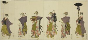 Parodia de una procesión de daimyo de Utagawa Toyohiro