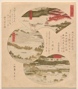 Tres vistas de Japón (Nihon sankei), con Miyajima en Aki (Aki no Miyajima), Bridge to Heaven (Tango Hashidate) (comúnmente Ama no Hashidate) y Pine Islands en O? Shu? (O? Shu? Matsushima) de Utagawa Toyohiro