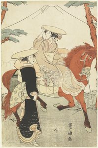 (Dos mujeres, una caminando, otra a caballo), finales del siglo XVIII-principios del siglo XIX