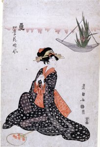 Flores de las cuatro estaciones frescas como chicas de Utagawa Toyokuni
