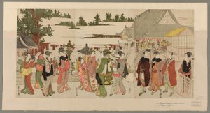 Peregrinación de Año Nuevo al templo Myohoji de Horinouchi (Horinouchi Myohoji eho mairi no zu)