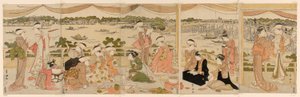 Recital en una veranda con vista al río Sumida