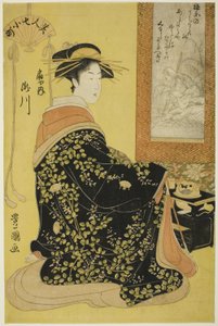 La cortesana Takikawa de Ogiya, de la serie Siete bellas Komachi (Bijin nana Komachi) de Utagawa Toyokuni I