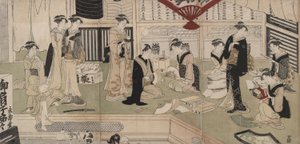 ¿La tienda de fans Eijud? de Utagawa Toyokuni I