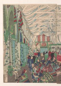 Una próspera casa comercial inglesa en Yokohama de Utagawa Yoshiiku