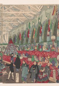 Una próspera casa comercial inglesa en Yokohama de Utagawa Yoshiiku