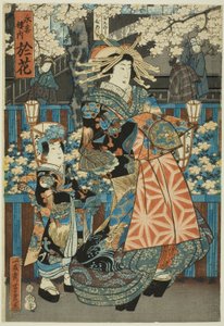 Naninani-hana de la Casa de Eikichi de Utagawa Yoshiiku