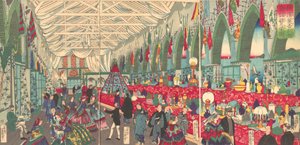 El florecimiento de una firma comercial inglesa en Yokohama de Utagawa Yoshiiku