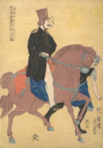Un americano dibujado del natural, 1861 2º mes de Utagawa Yoshitomi