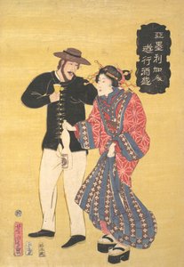 Un americano de juerga, 1861 Bunkyu 1, primer mes de Utagawa Yoshitora