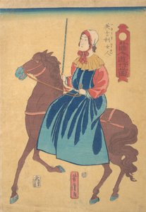 Mujer Inglesa a Caballo, 1er mes, 1861 de Utagawa Yoshitora