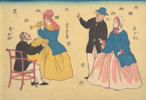 Parejas inglesas y rusas, primer mes de Utagawa Yoshitora