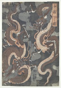 dos dragones de Utagawa Yoshitsuya