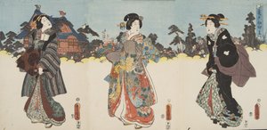 Escena de Genji monogatari (Cuento de Genji) de Murasaki Shibuku