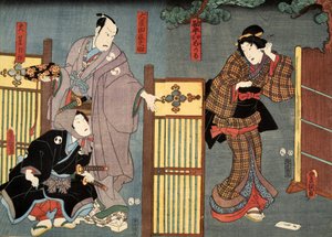 Escena de Genji monogatari (Cuento de Genji) de Murasaki Shibuku