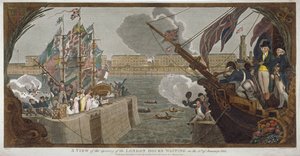 La inauguración de los muelles de Londres, Wapping, 1805 de V Woodthorpe