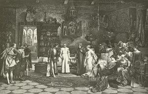 Petrarca y Laura presentados por el Emperador en Aviñón de Vaclav Brozik
