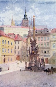 Columna de la Peste de la Santísima Trinidad, Malostranske Namesti, Mala Strana, Praga de Vaclav Jansa