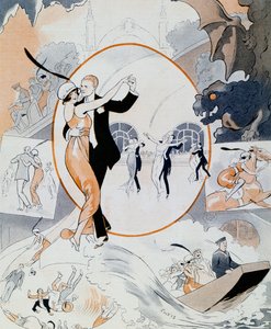 Escena de baile, de la revista La Vie Parisienne, Francia de Vald