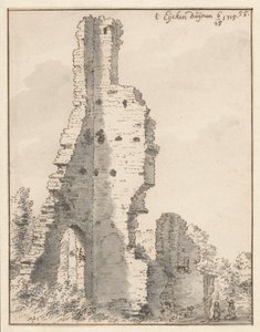 La ruina de la iglesia de Eik en Duinen cerca de La Haya de Valentijn Klotz (attributed to)
