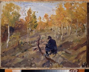 Constantin Korovin (Konstantin Korovin) (1861-1939) en el trabajo. Pintura de Valentin Alexandrovich Serov (1865-1911), óleo sobre lienzo