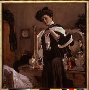 Retrato de Henrietta Hirshmann (1885-1970). Pintura de Valentin Alexandrovich Serov (1865-1911), témpera sobre lienzo