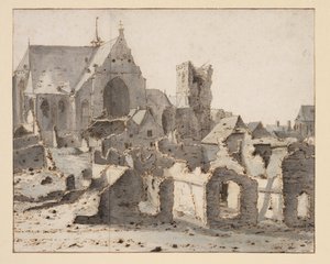 Vista de Grave on the Maas tras un asedio