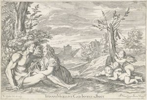 Pareja de amor en un paisaje Opera Selectiora (título de la serie) de Valentin Lefebvre