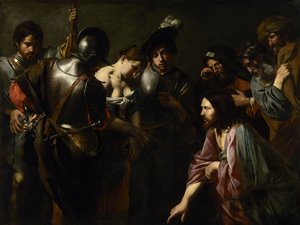 Cristo y la adúltera de Valentin de Boulogne